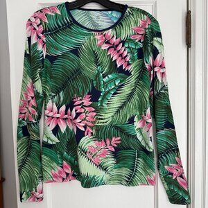 Women’s Long Sleeve Rash Guard Swim Tee | UPF 50 | Size Small 6-8